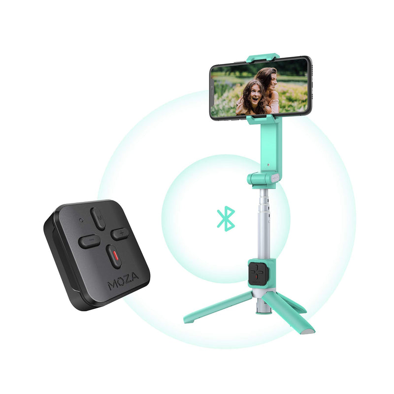 MOZA Nano se Phone Selfie Stick Stabilizer, Extendable Anti-Shake Smartphone Gimbal for Vlog Shooting Photography, Livestream, YouTube, Extendable Bluetooth Remote Control with Tripod (Green) Green