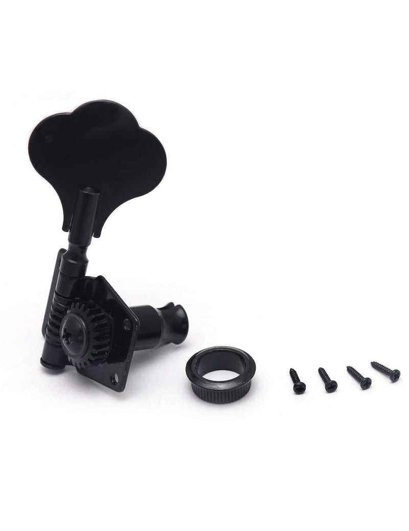 [AUSTRALIA] - Metallor Vintage Open Gear Machine Heads Tuners Tuning Pegs 4 In Line Right Hand Guitar Parts replacement for P Bass J Bass Black 4PCS 4R-Black 