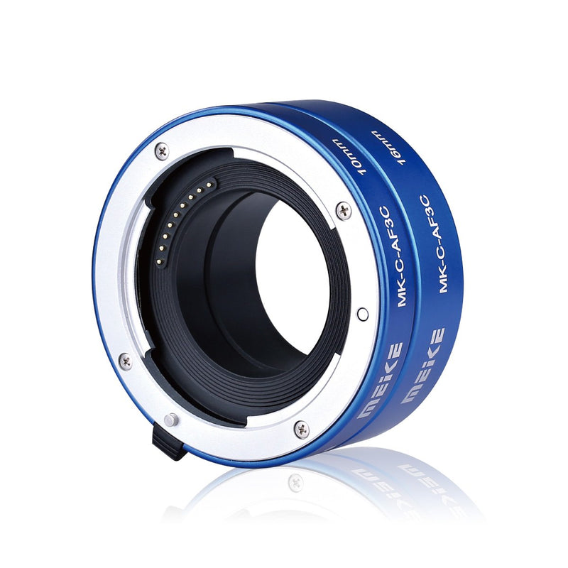 MEIKE MK-C-AF3C-Blue Auto Focus Macro Metal Extension Tube Adapter ForFor Canon EOS -M Bayonet Mirrorless Camera(10MM 16MM only use or Combination) EOS-M M2 M3 M5 M6 M10 M50 M100 M200 M6 Mark II