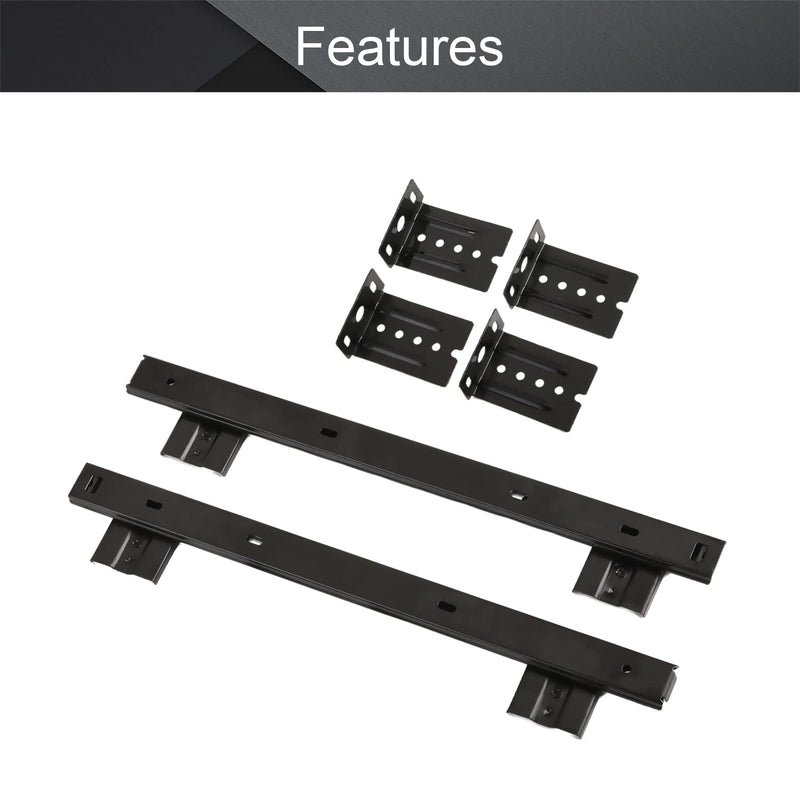 MroMax 14-Inch Cold Rolled Steel Drawer Slides, 2 Fold Ball Bearing Slide Track Rail 2 Sections Steel Heavy Runners Ball 27mm Wide 100lb Capacity Black 1 Pair