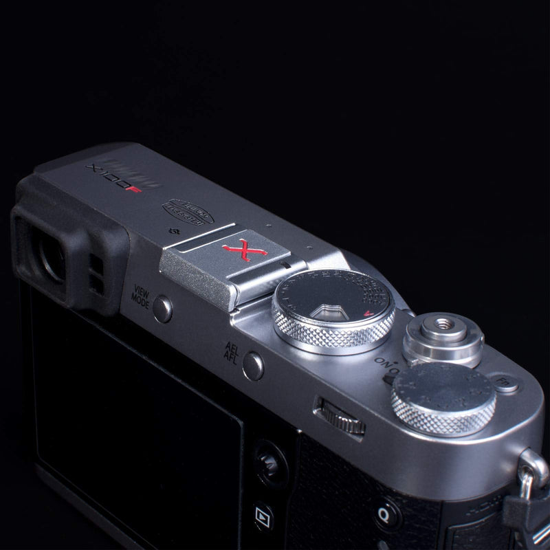 VKO Camera Hot Shoe Cover Protector Cap Compatible with Fujifilm X-S10 XH1 XPro3 XPro2 XT4 XT3 XT2 XT30 XT20 XE3 XE2S XT200 XT100 X100V X100F X100T Cameras(SRX) w/o button Silver Red