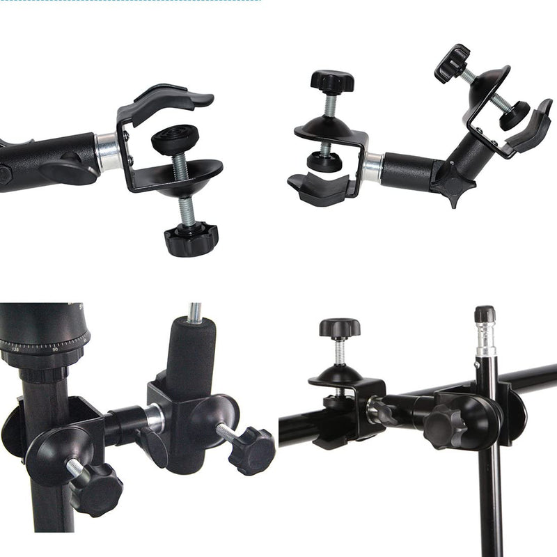 AngelReally Metal Tripod Umbrella Holder, Outdoor Camera Clamp Outdoor Tripod Umbrella Holder Metal Clip Bracket Stand Clamp Photography Accessory(Metal Clip Not Plastic Clip)
