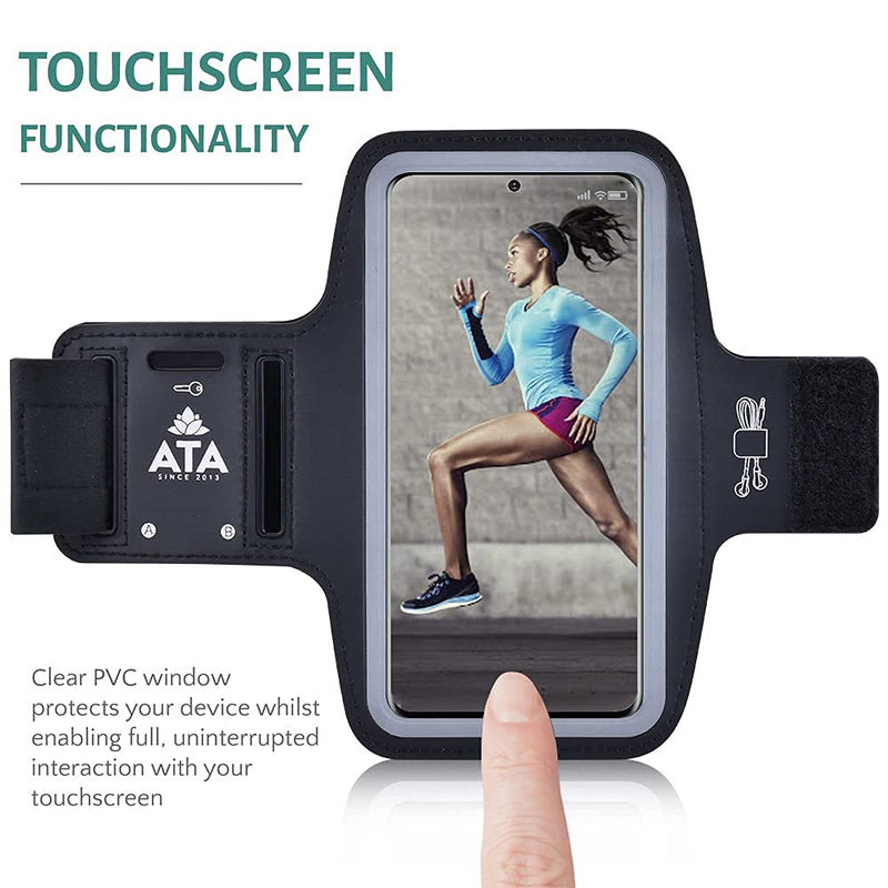 Running Armband for Samsung Galaxy S21/S20/S10/S9/S8 Non-Slip Sweatproof Sports Phone Holder with Key/Headphone Slots for Phones up to 6.2” Perfect for Jogging, Gym
