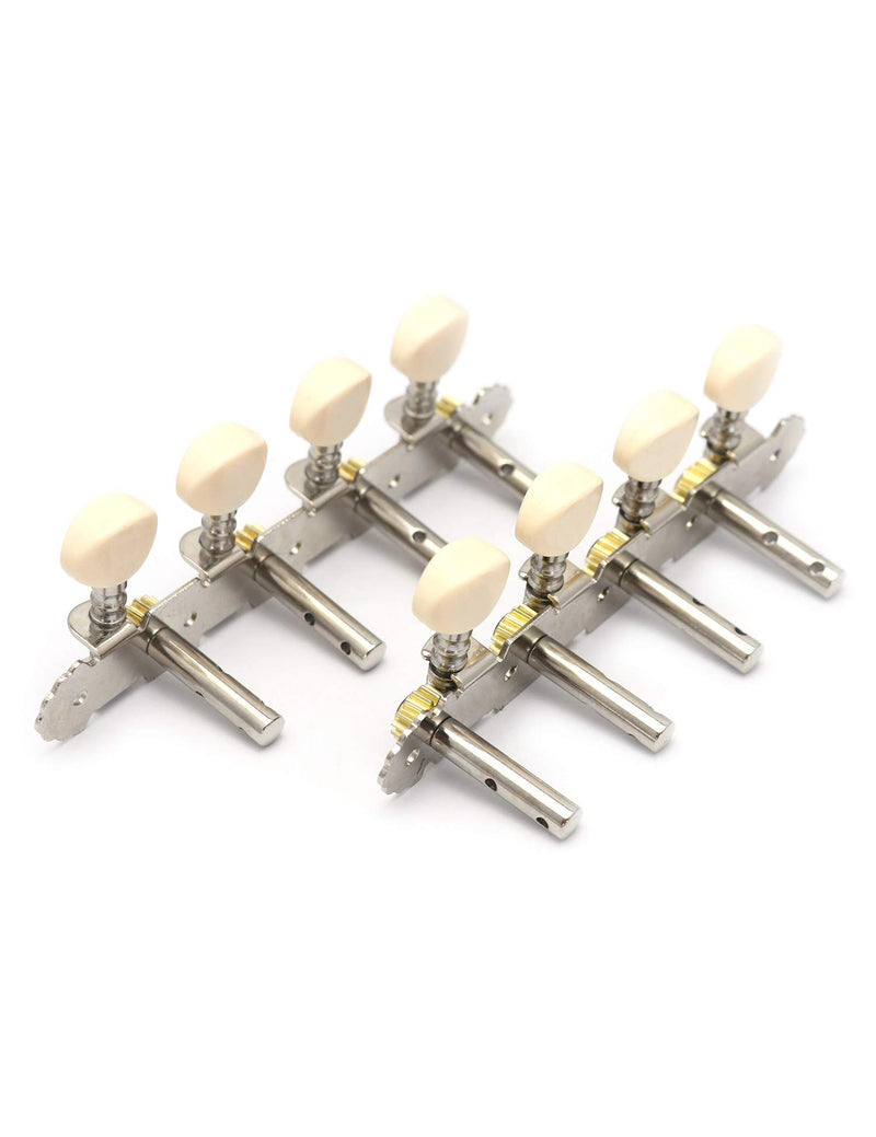 Metallor Guitar Machine Heads Tuning Pegs Keys for Mandolin Banjo and 8 String Guitars Instruments Double Hole Chrome Plating 4L 4R.