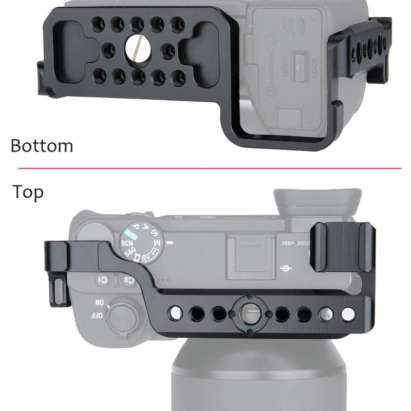 NICEYRIG Camera Cage for Sony A6600 with 1/4 & 3/8 ARRI Locating Holes, NATO Rail and Cold Shoe - 340