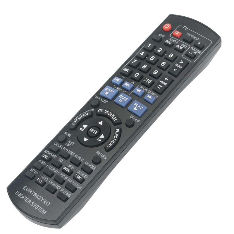 New EUR7662YX0 Replace Remote Control fit for Panasonic DVD Home Theater Sound System SC-PT750 SC-PT753 SC-PT950 SC-PT1050 SC-PT953 SH-FX65T SE-FX65 SE-FX66 SB-HF950 SB-HF1050 SB-HC950 SB-HS950