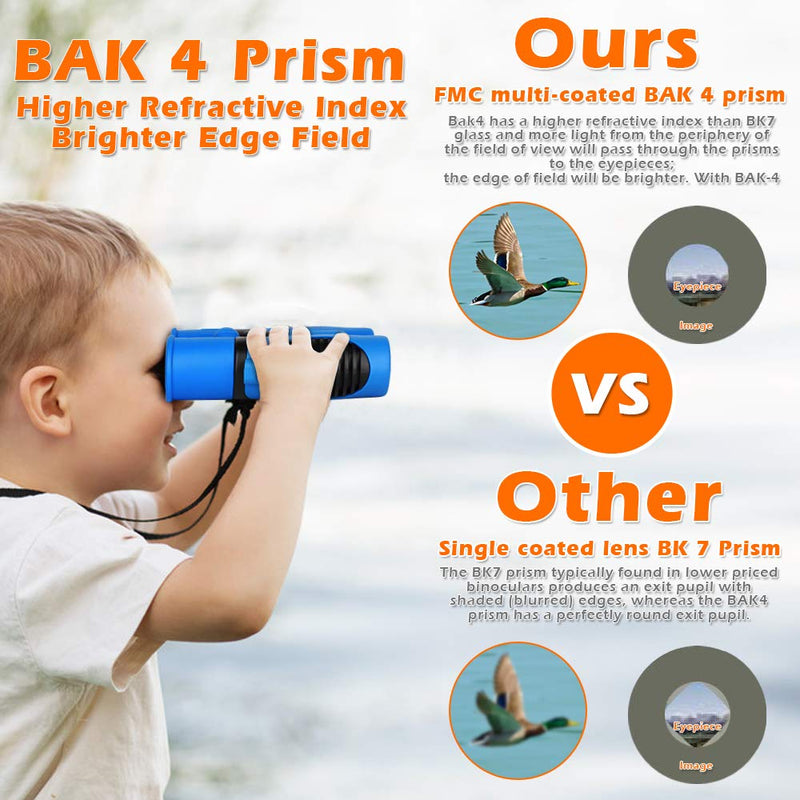 [AUSTRALIA] - Compact Mini Binoculars for Kids – 8x21 Zoom Kids Binoculars Toy Gift Shock Proof for 3-15 Years Old Boys Girls Bird Watching Sporting Events Children Best Present (Blue) 