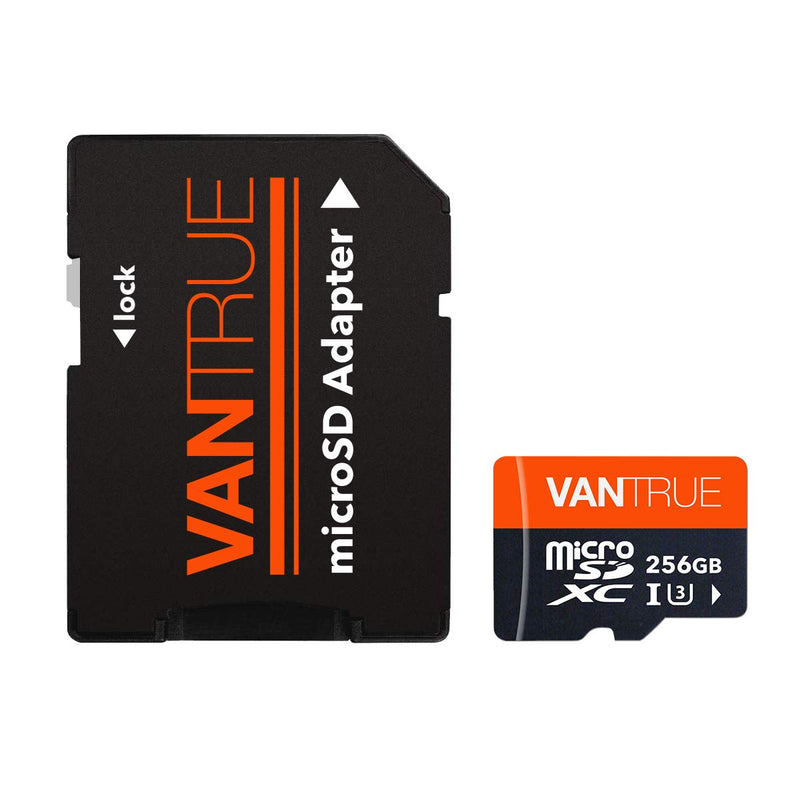 [AUSTRALIA] - Vantrue 256GB microSDXC UHS-I U3 4K UHD Video High Speed Transfer Monitoring SD Card with Adapter for Dash Cams, Body Cams, Action Camera, Surveillance & Security Cams Vantrue 256GB microSD Card 