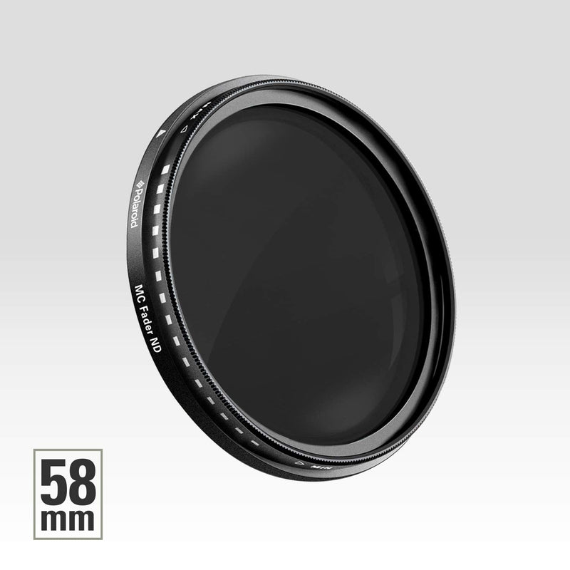 [AUSTRALIA] - Polaroid Optics 58mm Multi-Coated Variable Range [ND3, ND6, ND9, ND16, ND32, ND400] Neutral Density Fader Filter ND2-ND2000 - Compatible w/ All Popular Camera Lens Models 58 mm 
