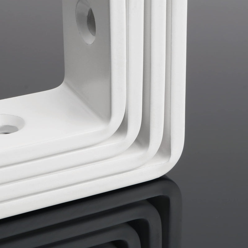 Alise 4 Pcs Shelf Bracket Stainless Steel Brackets Heavy Duty Corner Brace Support Fastener Wall Hanging 5X5 Inch,JM125W-4P White Finish 125x125mm