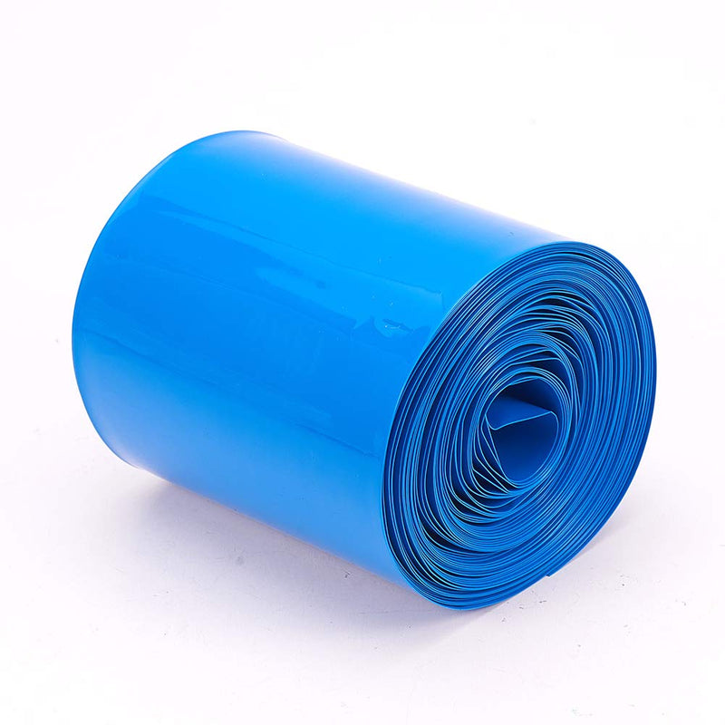 Heyiarbeit Battery Wrap PVC Heat Shrink Tubing Length 10M Width 95MM Blue Good Insulation for Battery Pack 10m 95mm Blue 1