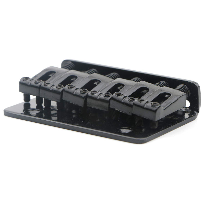 6 String Electric Guitar Hard Tail Bridge Saddle Black Top Load Tailpiece Set with Wrench and Screws