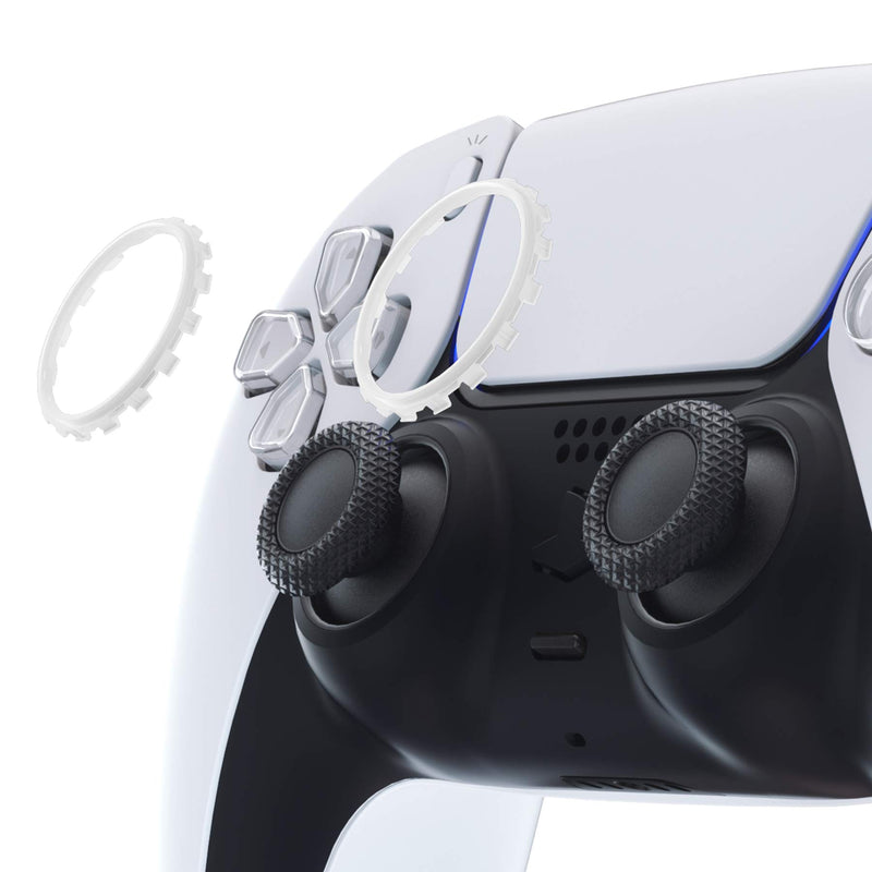 eXtremeRate White Replacement Accessories for PS5 Controller, Accent Rings for Playstation 5 Controller - Controller NOT Included