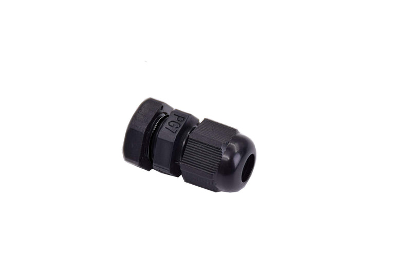 100pcs Waterproof PG7 Cable Gland Connector Black Plastic Adjustable IP68 M12 Thread Cable Gland with Locknut Rubber Ring for 3.5-6mm Wire PG7-100pcs