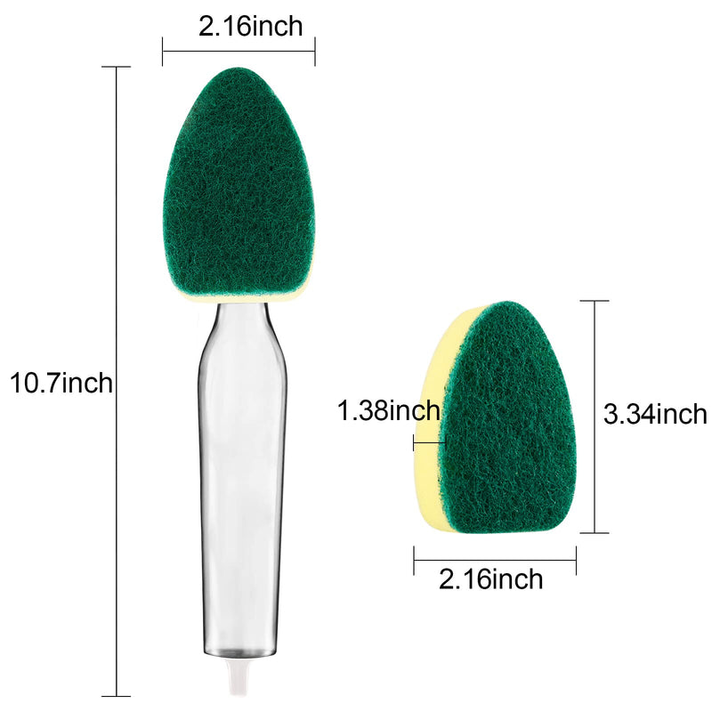 1 Dish Wands and 6 Refill Replacement Heads Heavy Duty Dish Wand Sponge for Kitchen Sink Cleaning Brush
