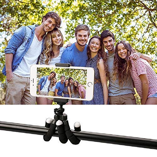 Phone Tripod, Mini Tripod, Portable and Adjustable Camera Stand Holder with Wireless Remote and Universal Clip, Compatible with iPhone, Android Phone, Sports Camera 12 Inch