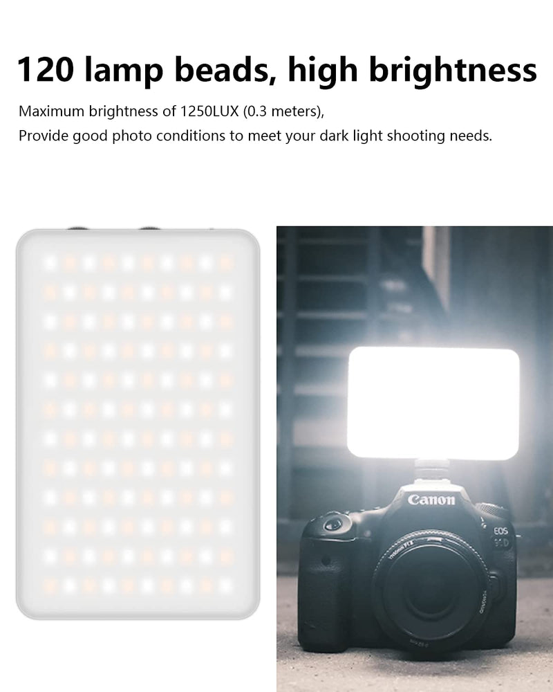 ULANZI VL120 RGB Video Light, Pocket LED On-Camera Video Lights, Built-in 3100mAh Rechargeable Battery, 360 Full Color 20 Light Effects, CRI≥95 2500-9000K LED Panels for Photography Vlogging black