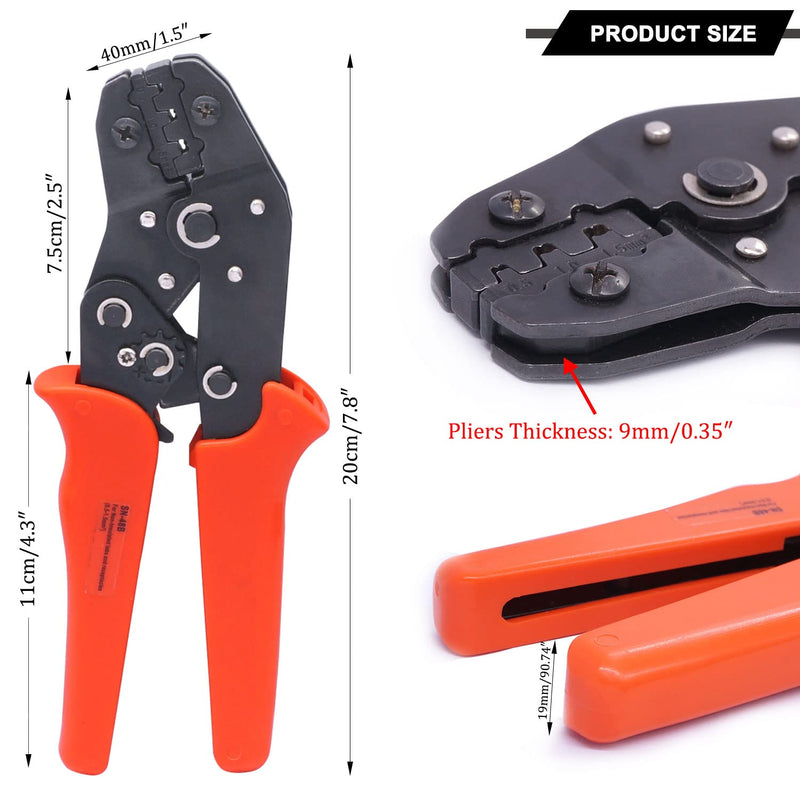 Twidec/Wire Crimping Pliers 2.8/4.8/6.3 mm Spade 26-16AMG Crimping Tools Manual Crimp Fold Tool for Open Barrel Terminals SN-48B