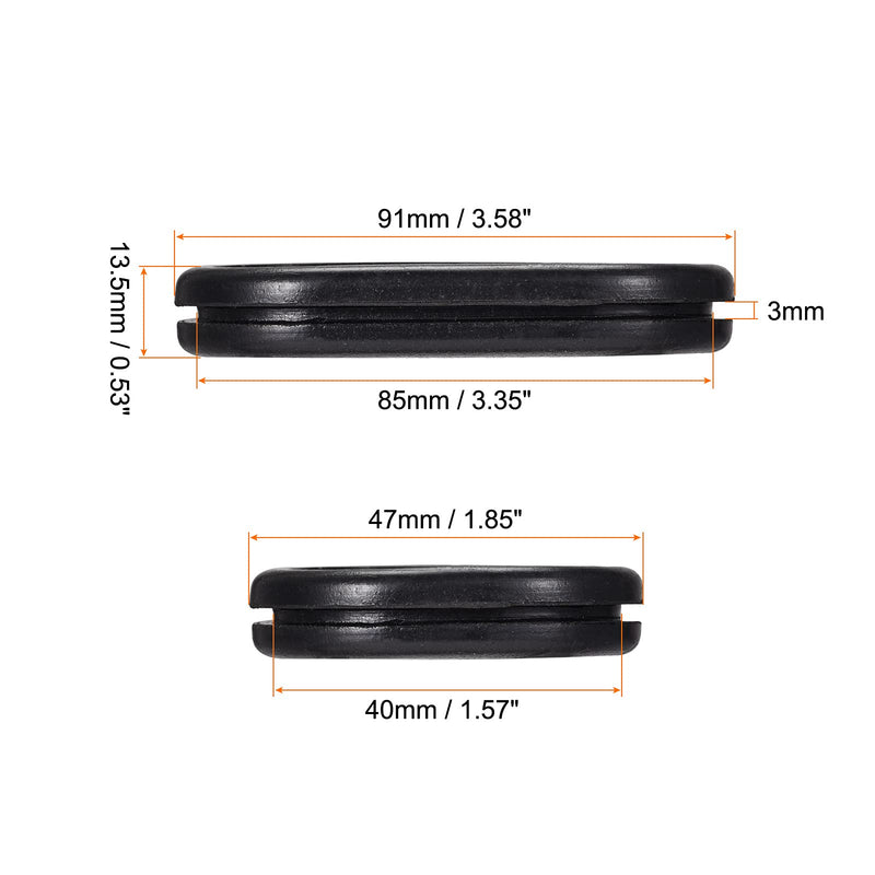 MECCANIXITY Rubber Grommet Mount Size 85 x 40 mm Oval Double-Sided for Wire Protection Pack of 4