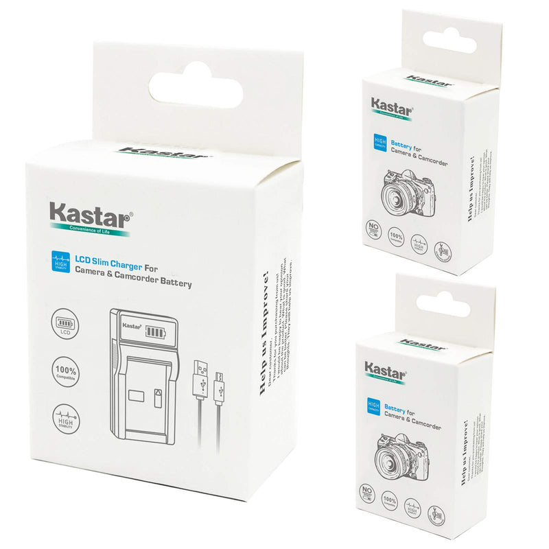 Kastar Battery (X2) & LCD USB Charger for Sony NP-FV50 NP-FV40 NP-FV30 and AX53 CX675/B CX220 CX230 CX290 CX330 CX380 CX430V CX900 PJ200 PJ230 PJ340 PJ380 PJ430V PJ540 PJ650V PV790V PJ810 TD30V AX100