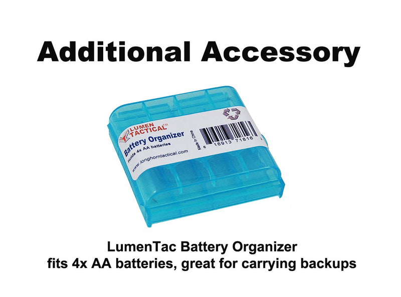 Olight I3T EOS 180 Lumen AAA Battery Powered Everyday Carry LED Flashlight Penlight with LumenTac AAA Battery Organizer (Black or Tan) (Black) Black
