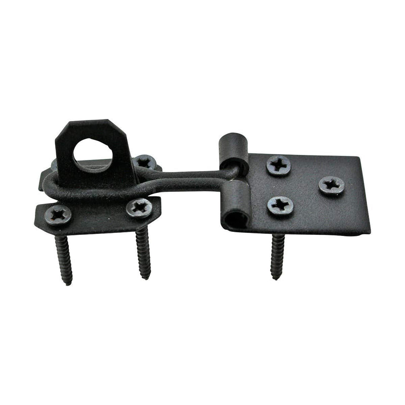 Black Wrought Iron Wire Hasp Lock 3" X 1" Rust Resistant Antique Wire Style Hasp Latches Safety Padlock Clasps for Cabinets, Chests Or Doors with Screws | Renovators Supply Manufacturing