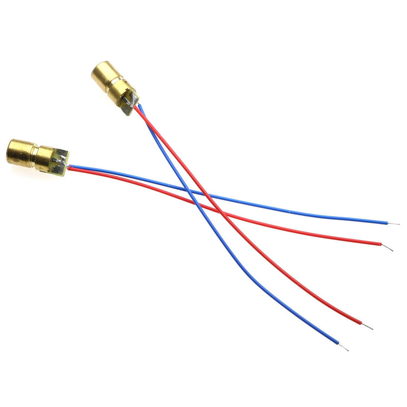 RLECS 10-Pack 3.3V 650nm Mini Small Red Laser Dot Diode Module 6mm Dia Copper Head 5mW