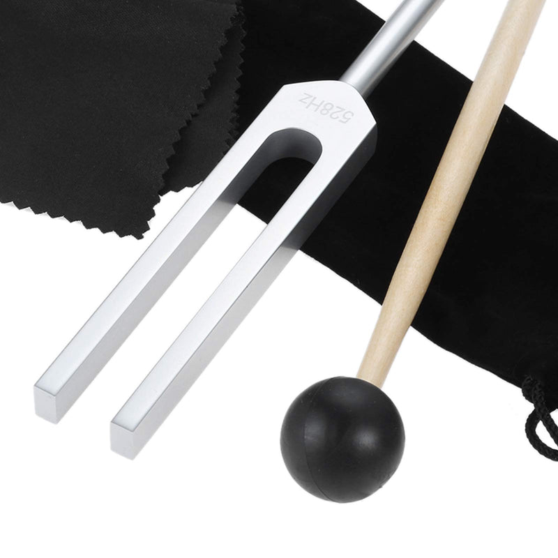 Dreld 528 Hz Tuning Fork with Silicone Hammer and Bag for DNA Repair Healing, Sound therapy, Perfect Healing, Musical Instrument, Balancing, Healers, Vibration