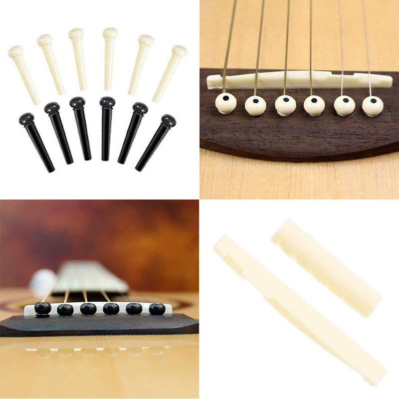 SUNYIN Guitar Strings Replace Kit Acoustic Guitar String Repair Tool Kit,Guitar Capo,String Winder,Bridge Pins,Pin Puller,Guitar Bones,Guitar Picks & Holder For Beginner 3 Pack String