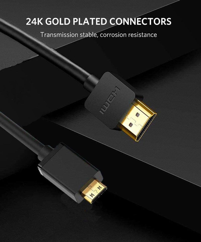 Mini HDMI to HDMI Cable, Bukeer High Speed 4K 60Hz Male to Male HDR HDMI 2.0 Adapter,Compatible with Sony HDR-XR50, Nikon Z6 Canon EOS RP/EOS R/EOS 7D Mark II / XA40,Lenovo Thinkpad Yoga, 10 ft