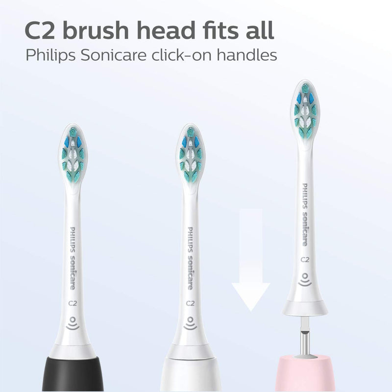 Philips Sonicare HX9023/65 Genuine C2 Optimal Plaque Control Toothbrush Head, 3 Pack, White Pack of 3