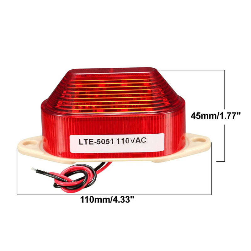 uxcell LED Warning Light Bulb Flashing Industrial Signal Tower Lamp AC 110V 2W Red LTE-5051