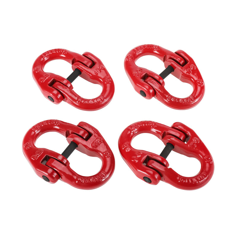 NORJIN 4 Pack G80 Alloy Steel Hammerlock Coupling Link, 5/16" Hammer Lock Safety Chain Connector Link 4400 lbs Working Load Limit
