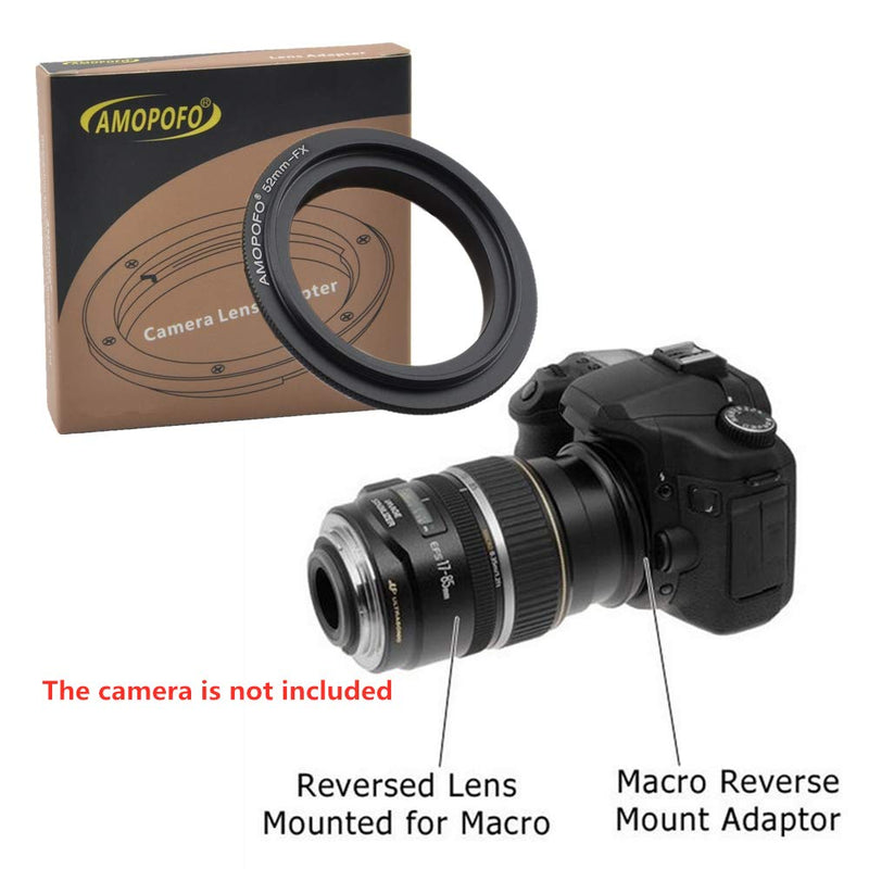 52mm to FX Filter Thread Macro Reverse Mount Adapter Ring,&for Fujifilm FX X Mount X-A5 X-A20 X-A10 X-A3 X-A2 X-A1 X-T2 X-E3 X-E2S X-E2 X-E1 X-T100 X-T10 X-T1IR X-T1 X-T20 X-H1 X-M1 X-Pro1 X-Pro2 Came 52mm to FX Reverse Adapter Ring
