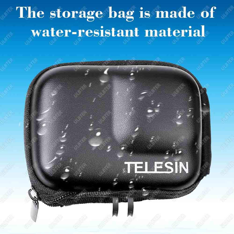 Mini Storage Bag Case for GoPro Hero10 Hero9 Hero8 Black + GoPro Hero 10 9 8 Rubber Lens Cap Cover , ULBTER Carrying Portable Boxes Accessory for Go pro Hero9 Hero8 [2+1 Pack] Black Bag+Cover