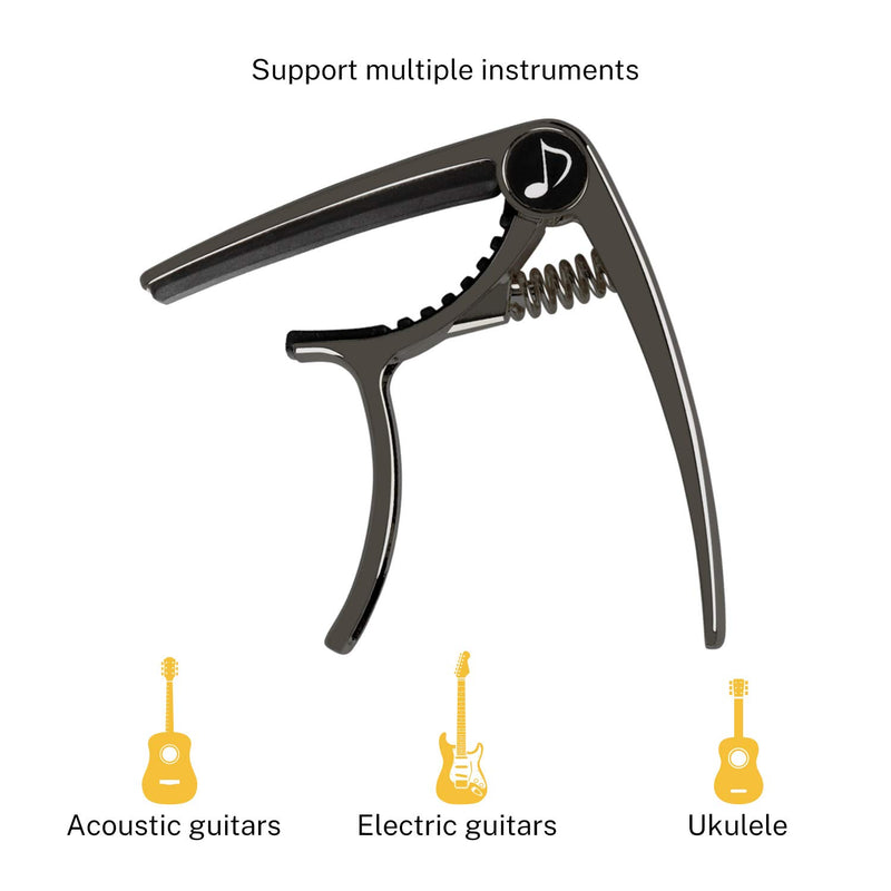 Donner DC-2 Guitar Capo for Acoustic and Electric Guitar,Ukulele Capo Black