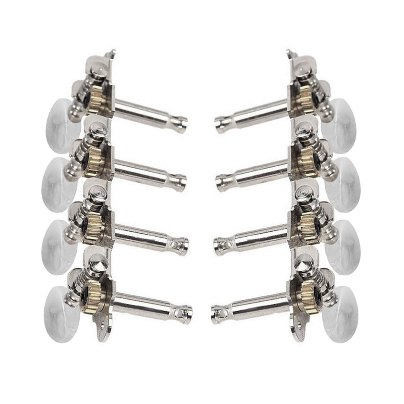 Mandolin Tuning Pegs, Open Knob, Clear Ends, Round Heads, Mandolin Tuning Machine, for 8 Strings Musical Instruments, Double Hole 4L 4R Mondolin Clear-open