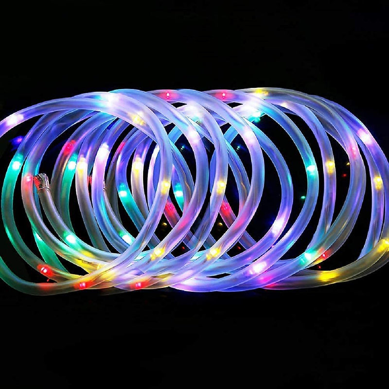 Solar Rope Light 33FT 100L IP65 Waterproof Outdoor LED Copper Fairy String Tube Lights for Party Garden Yard Home Wedding Christmas Halloween Holiday Decoration Lighting(Multi Color) Multi Color 33ft 100l