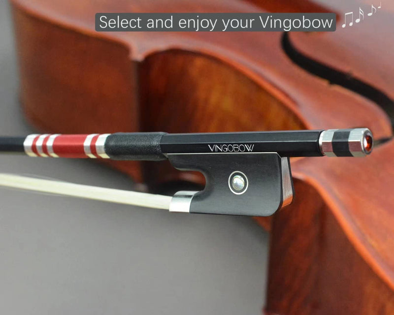 [AUSTRALIA] - New Model! Advanced Carbon Fiber Cello Bow Unique Design with Crystal Vingobow 4/4 Natural Horse Hair Cello Bow 
