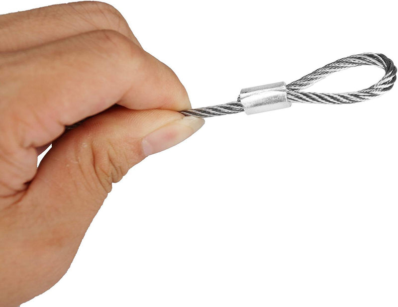 MOUNTAIN_ARK Safety Security 110 Pound 25.5" Stainless Steel Cables for Stage Lighting (Silver 20 Pack) (TS-WB11-T20)