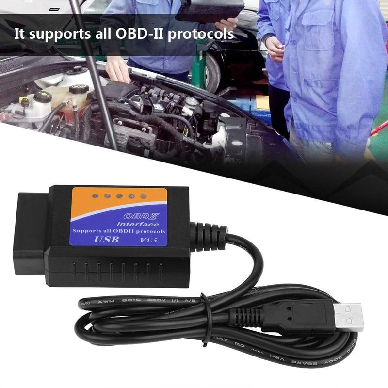 Car Diagnostic Cable - Car USB Connector V1.5 OBD2 Diagnostic Cable Interface Scanner for Benz BMW Citroen