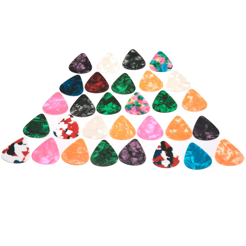 harpfeas 30 PCS Guitar Picks, 3 Different Thickness Abstract Art Colorful Celluloid Guitar Pick Plectrums For Bass, Electric, Acoustic Guitars Includes 0.46mm, 0.71mm, 0.96mm(Color Random)