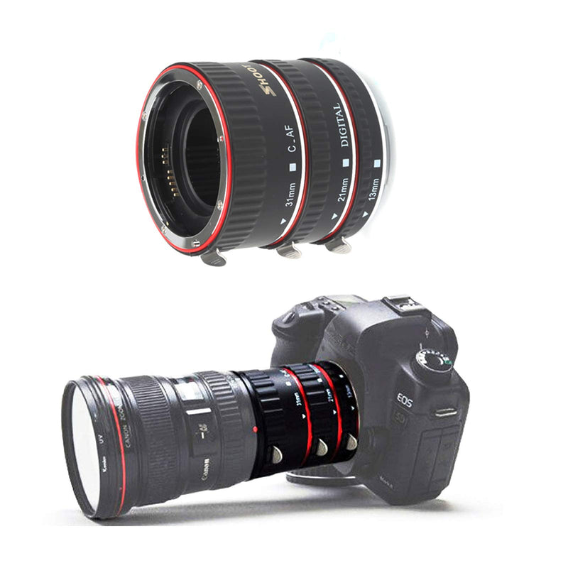 SHOOT AF Auto Focus Macro Extension Tube Set for Canon EOS EF EF-S Lens DSLR Cameras 1100D 700D 650D 600D 550D 500D 450D 400D 350D 300D 100D 70D Close-up(13mm 21mm 31mm)