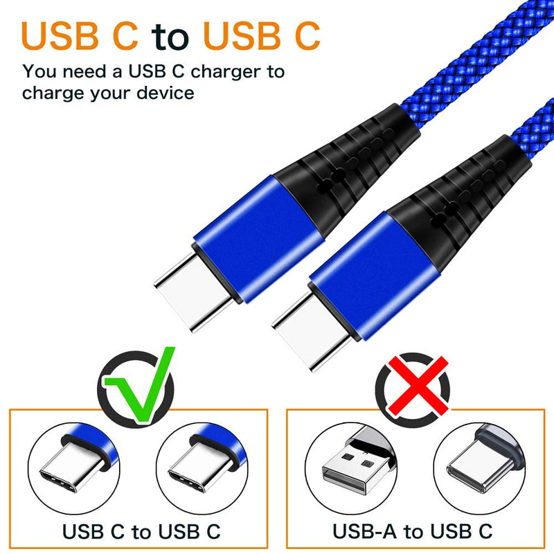 USB C to C Charger Cord 6FT 6FT Cable for Samsung Galaxy S21 S20 Plus Ultra FE A72 A52 5G,Note 10 20,Pixel 5 3A XL 4A,60W Charging Fast Charge