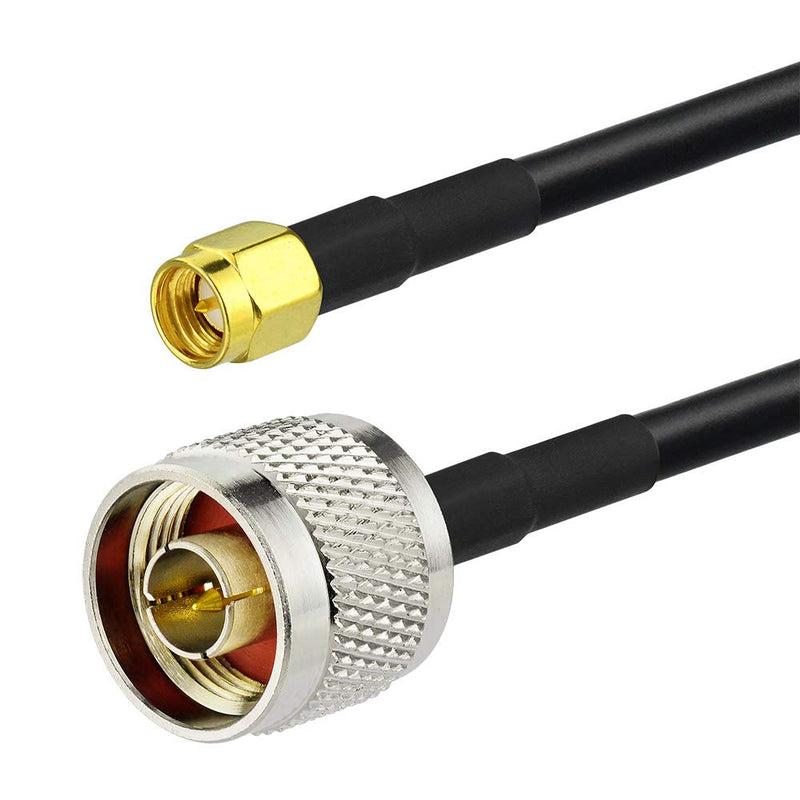 Wlaniot Low Loss N Male to SMA Male with Weatherproof Connectors RG58 Cable（25feet,7.5M） for Celling Antenna 25ft RG58 cable