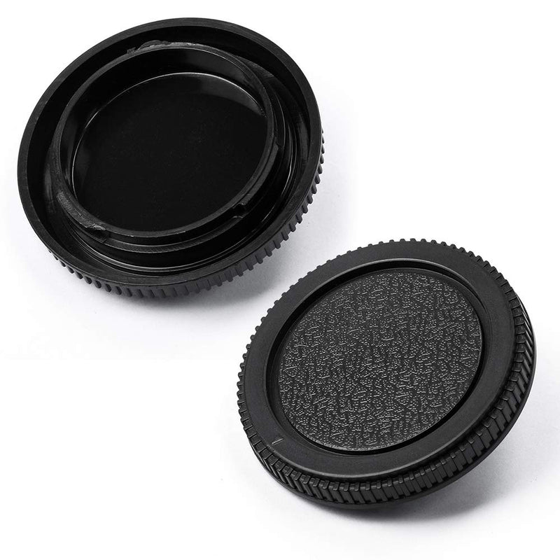 Camera Body Cap and Lens Rear Cap Cover Replacement Set for Olympus OM Mount Cameras and Lens,2 Sets