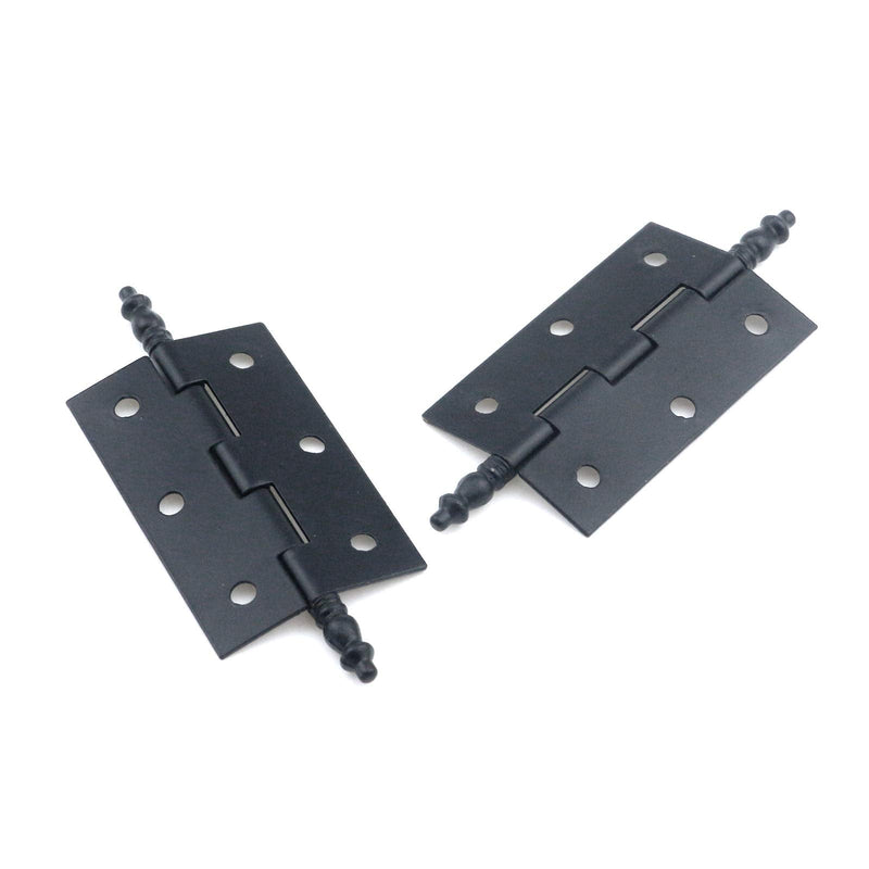 T Tulead Iron Cabinet Hinges Door Hinges 2.36"x1.41" Crown Head Hinges Black Furniture Hinges Wardrobe Drawer Box Hinges Pack of 10 with Screws