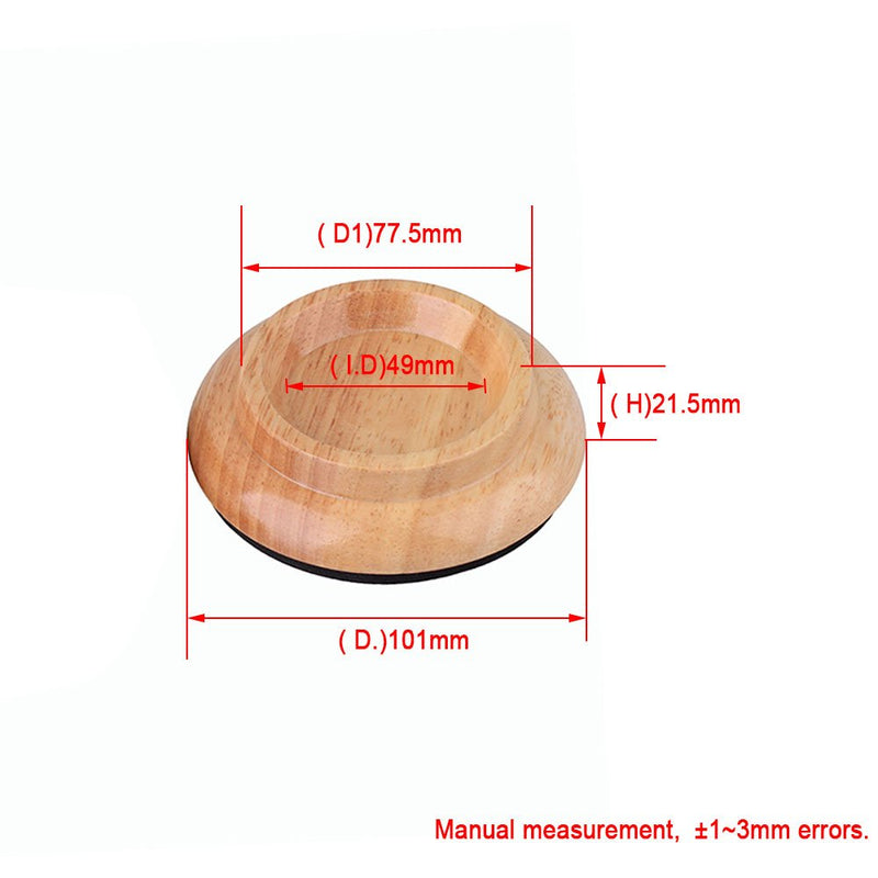 BQLZR Solid Wood Color Round Antiskid 3.93" Double Wheeled Piano Upright Grand Piano Caster Cups Pads Floor Carpet Pack of 4