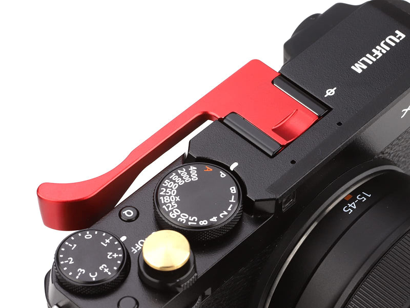 Haoge THB-X4R Hand Grip Metal Hot Shoe Thumb Up Rest for Fujifilm XE4 Fuji X-E4 Camera Red