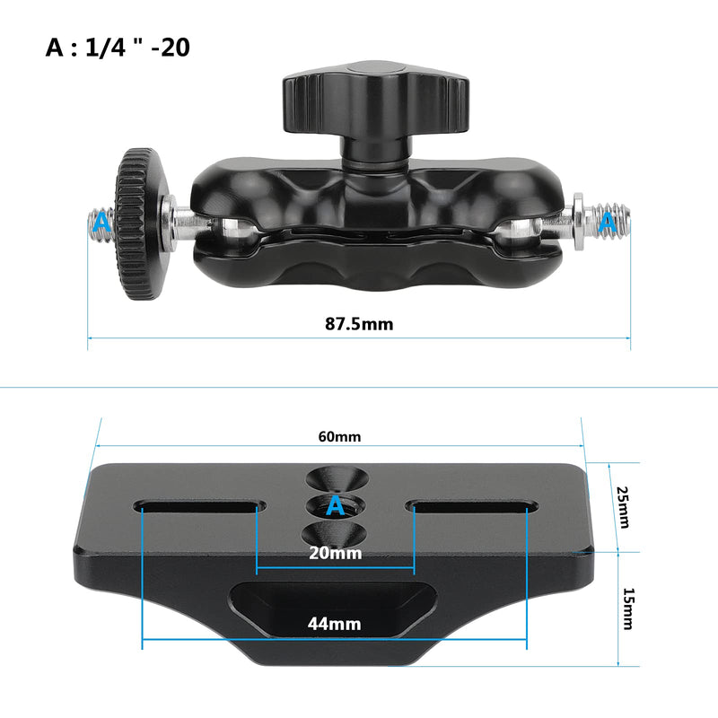CAMVATE Extension Support with 1/4"-20 Ball Head Support Holder for BlackMagic Micro Signal Converter HDMI to SDI 3G - 2952